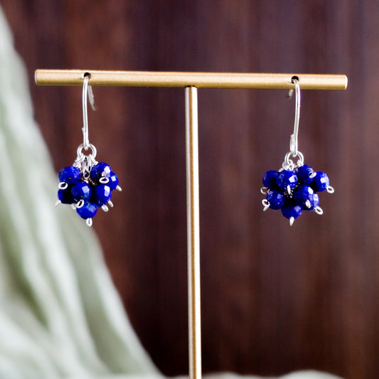 Lazurite flower earrings