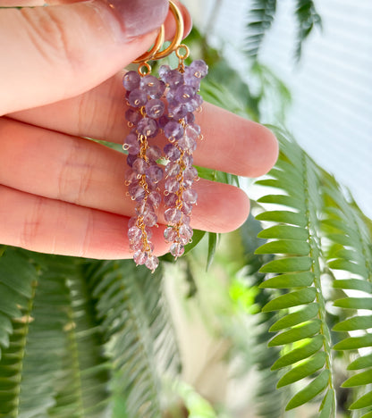 Wisteria Pink Amethyst Earrings (14kgf)