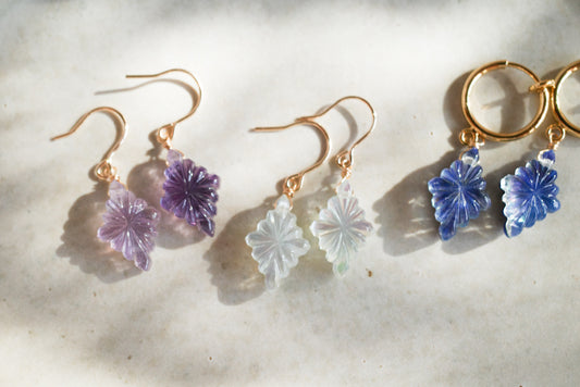 Hand-Carved Natural Stone Earrings