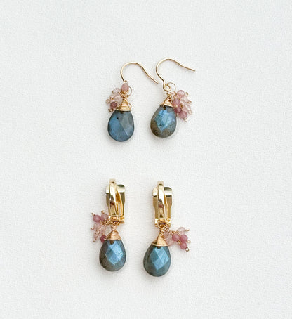 Blue Flash Labradorite  Earrings(14kgf)