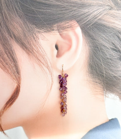 Wisteria Pink Amethyst Earrings (14kgf)