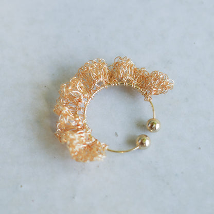 Plenty of frills wire crochet ear cuff in gold